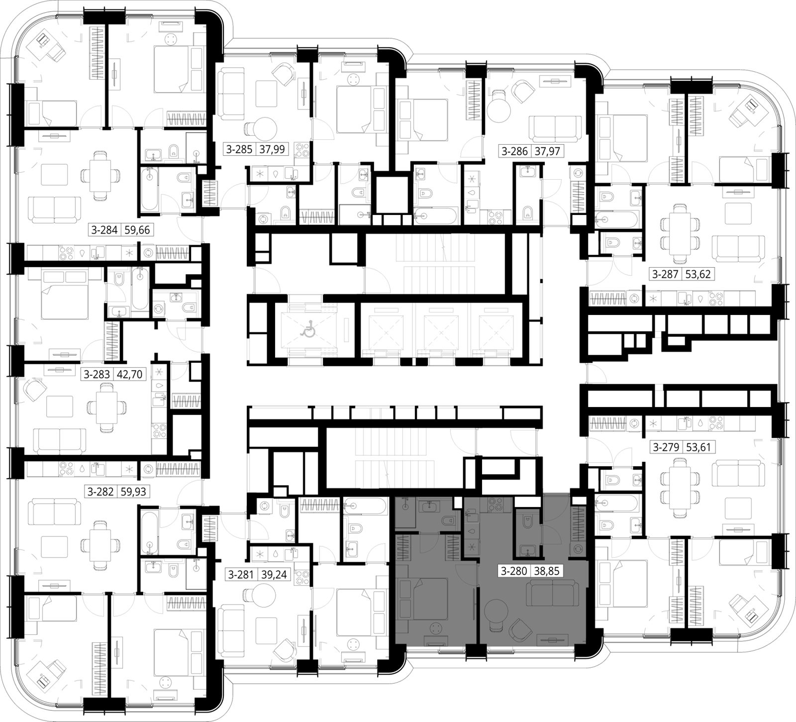1-комнатная квартира, 38,9 м² — фото 2