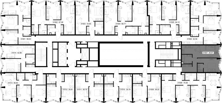 1-комнатная квартира, 49,9 м² — фото 2