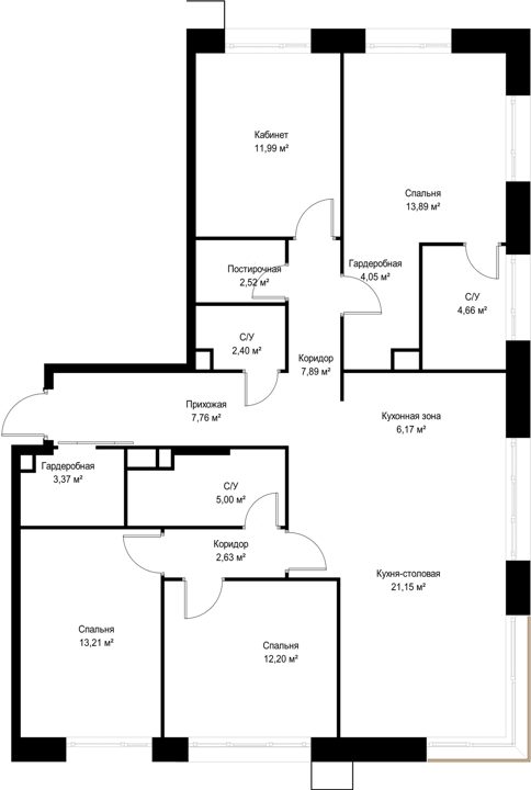4-комнатная квартира, 118,9 м² — фото 2