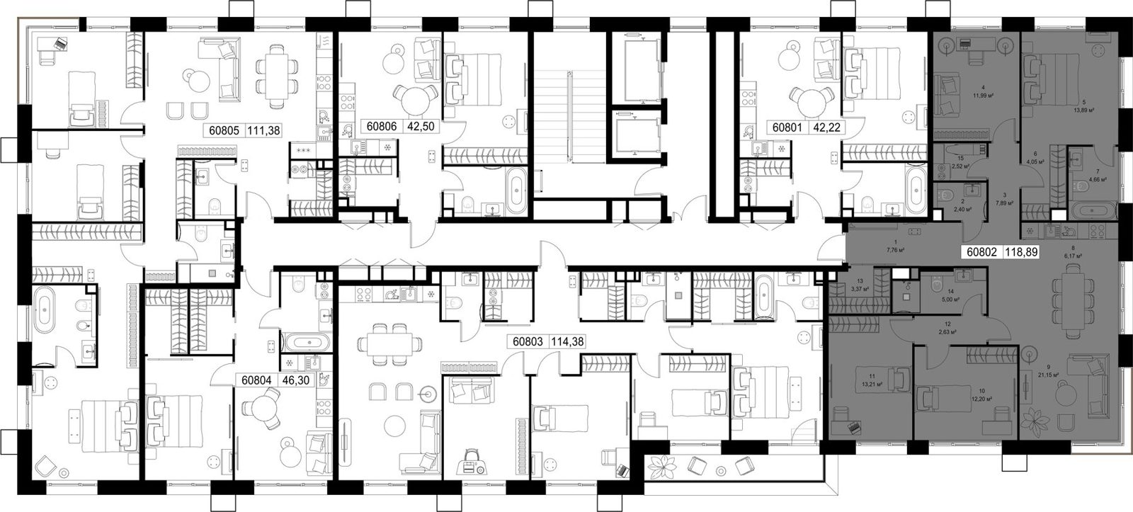 4-комнатная квартира, 118,9 м² — фото 3
