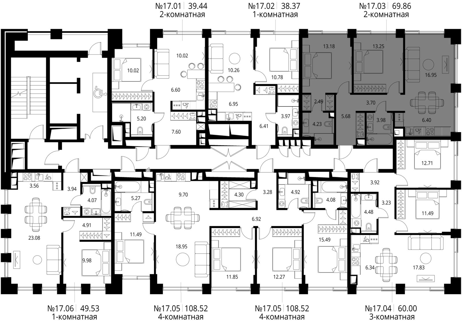2-комнатная квартира, 69,9 м² — фото 2