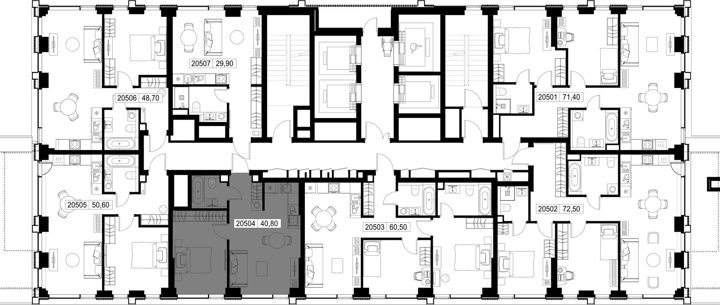 1-комнатная квартира, 40,8 м² — фото 2