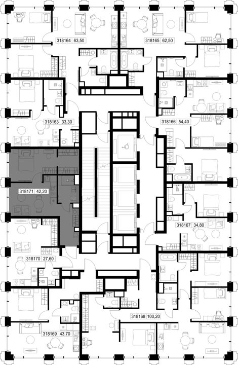 1-комнатная квартира, 42,2 м² — фото 2