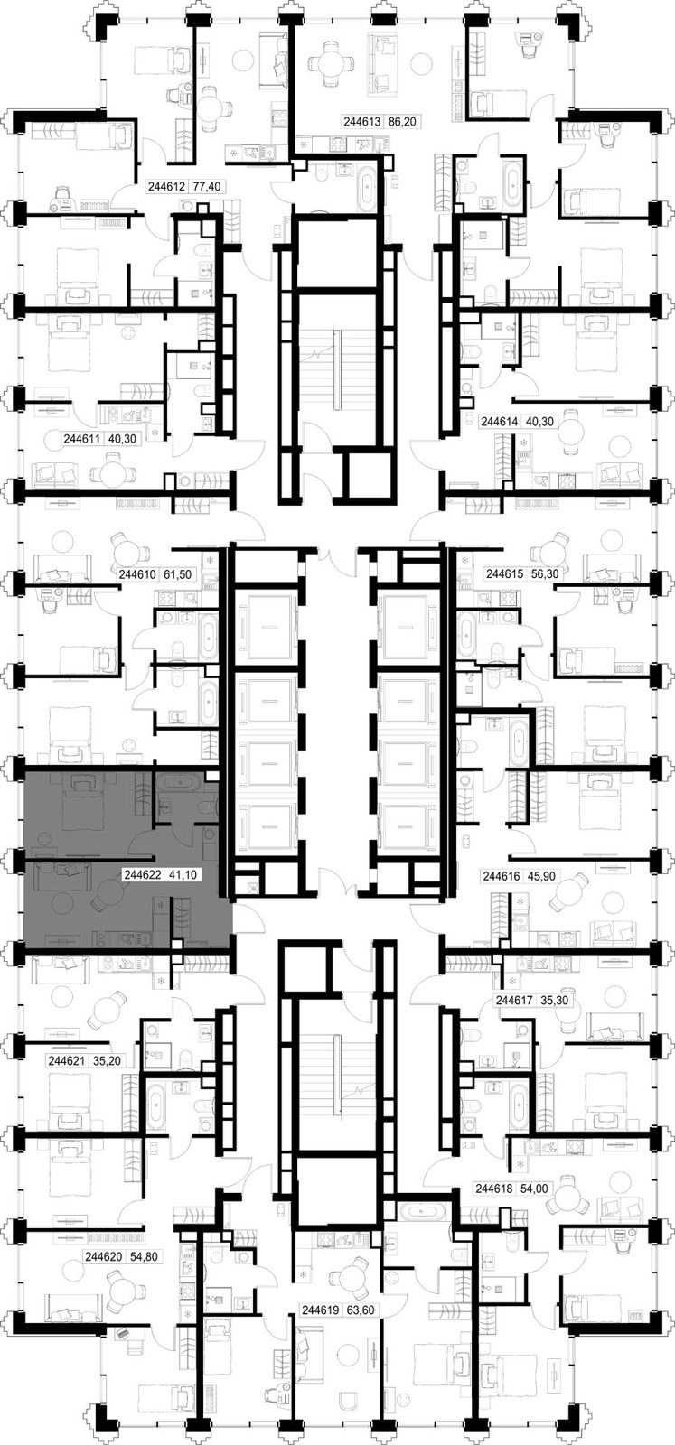 1-комнатная квартира, 41,1 м² — фото 2