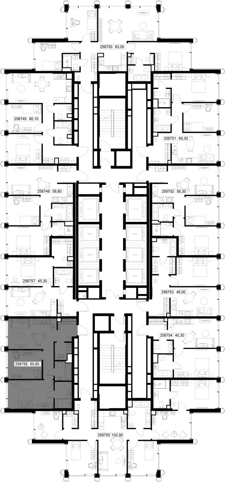 2-комнатная квартира, 60,6 м² — фото 2