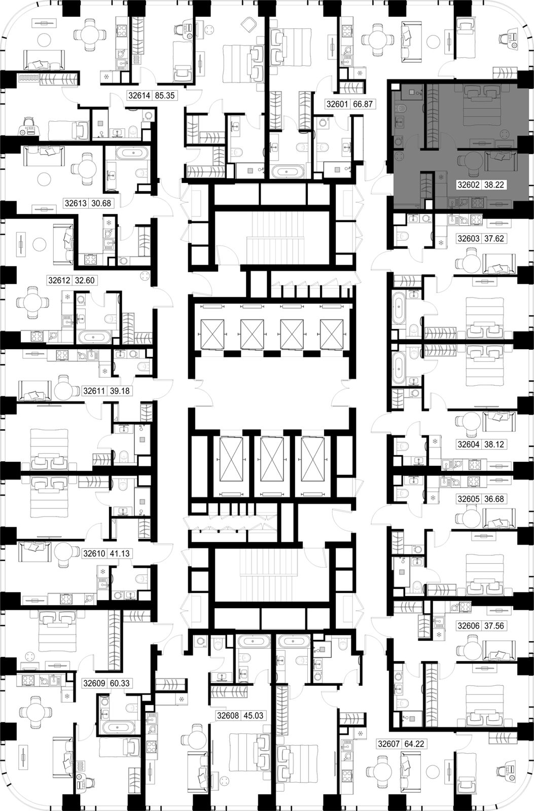 1-комнатная квартира, 38,2 м² — фото 2