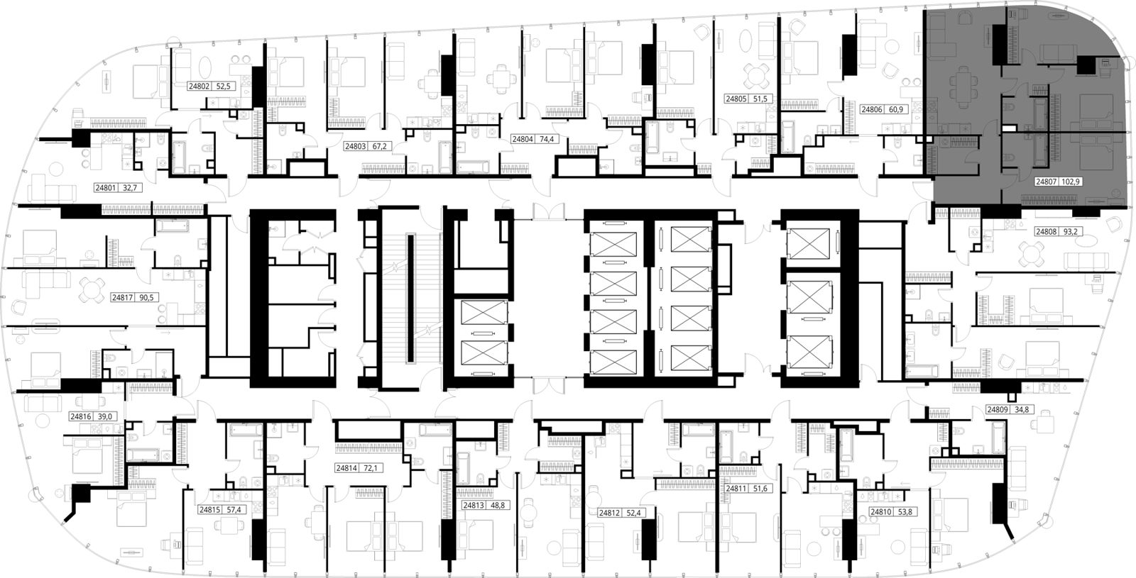 3-комнатная квартира, 102,9 м² — фото 2