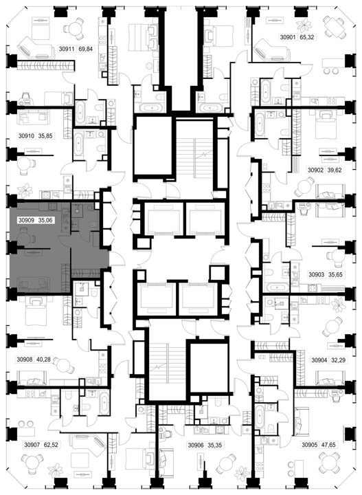 1-комнатная квартира, 35,1 м² — фото 3