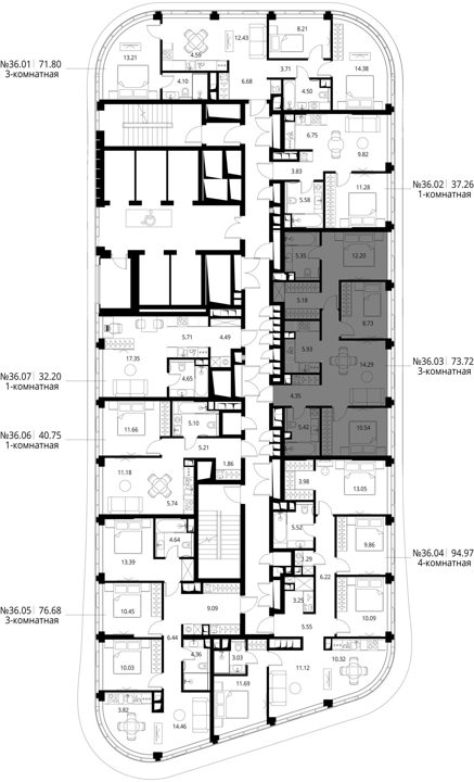 3-комнатная квартира, 73,7 м² — фото 2