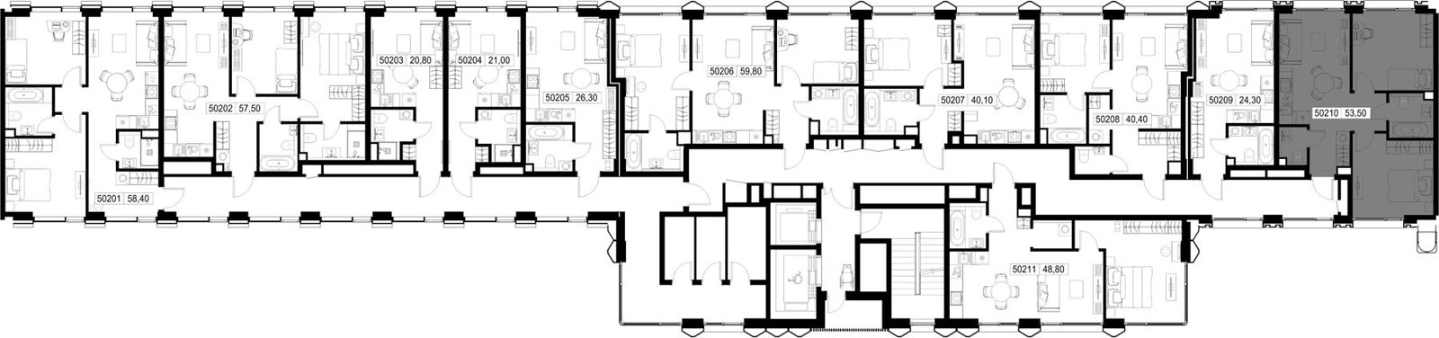 2-комнатная квартира, 53,5 м² — фото 2