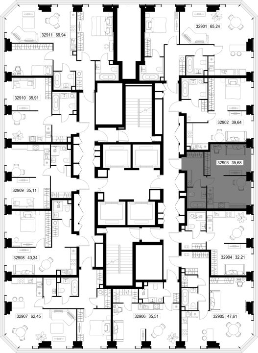 1-комнатная квартира, 35,7 м² — фото 3