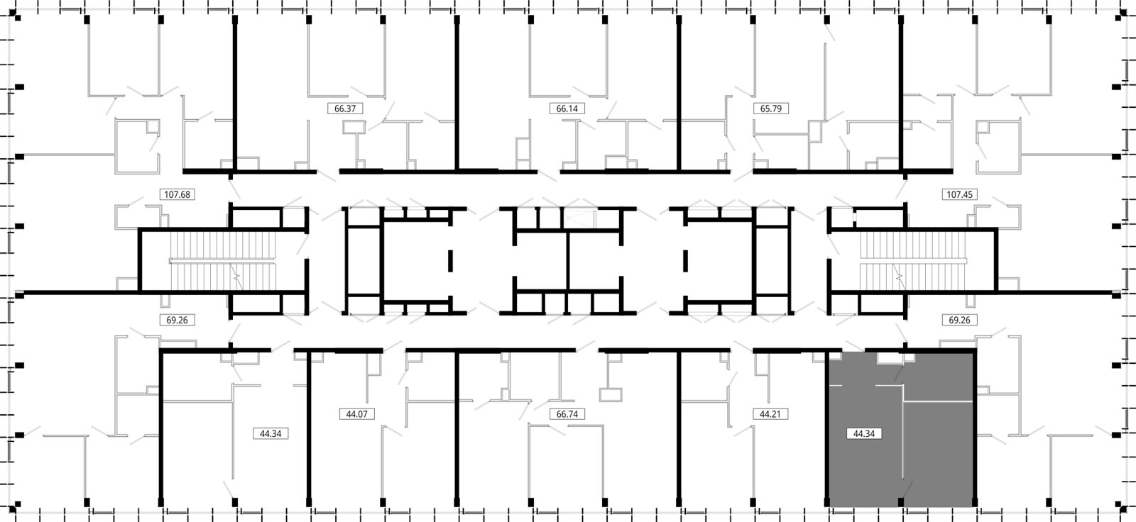 1-комнатная квартира, 44 м² — фото 2