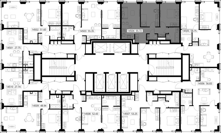 2-комнатная квартира, 55,7 м² — фото 2