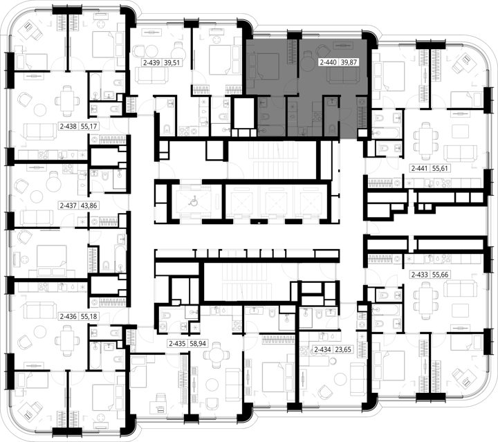 1-комнатная квартира, 39,2 м² — фото 2