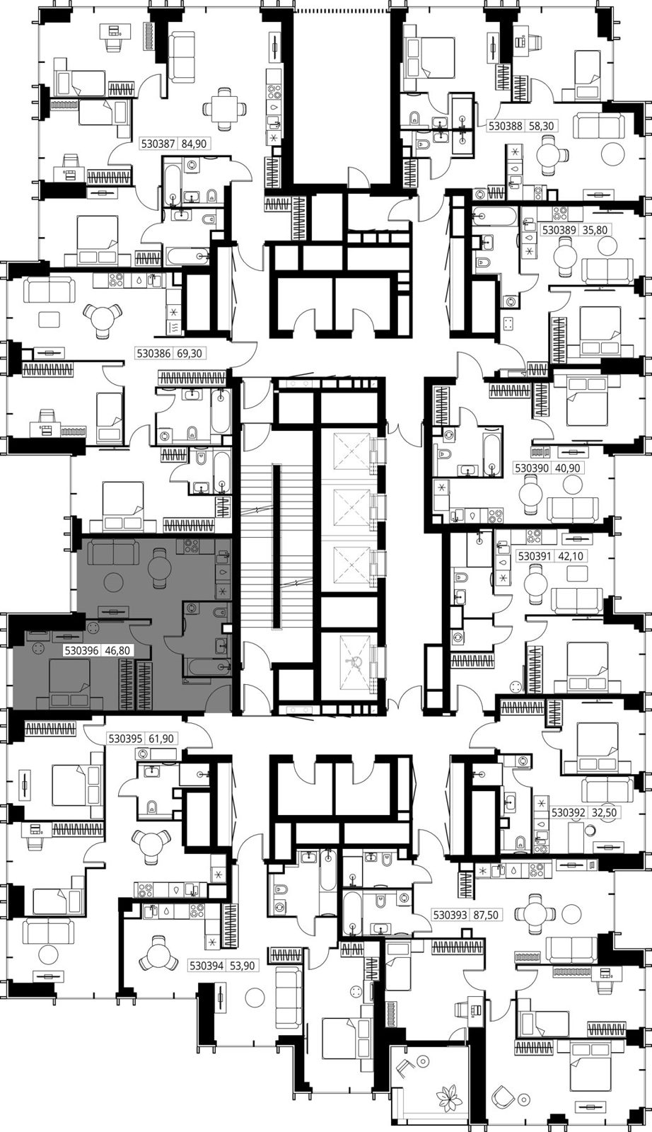 1-комнатная квартира, 46,8 м² — фото 2