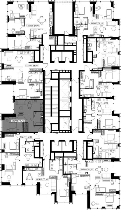 1-комнатная квартира, 46,7 м² — фото 2