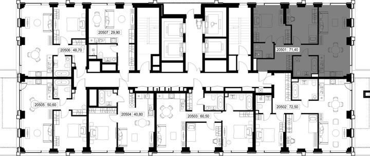 2-комнатная квартира, 71,4 м² — фото 2