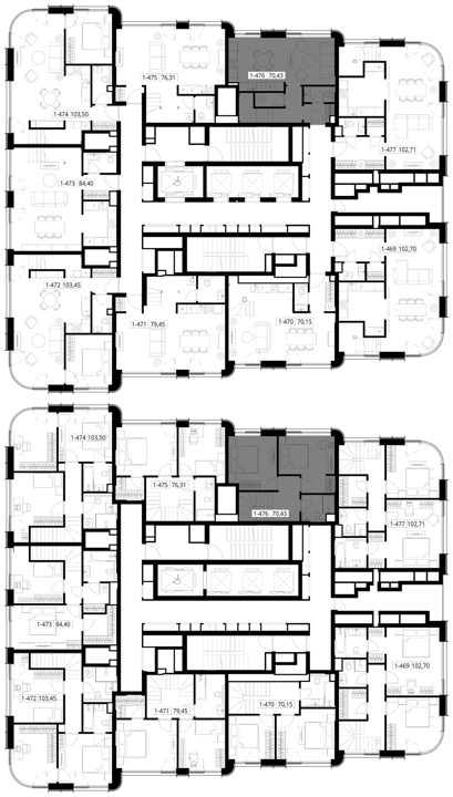 2-комнатная квартира, 70,4 м² — фото 2