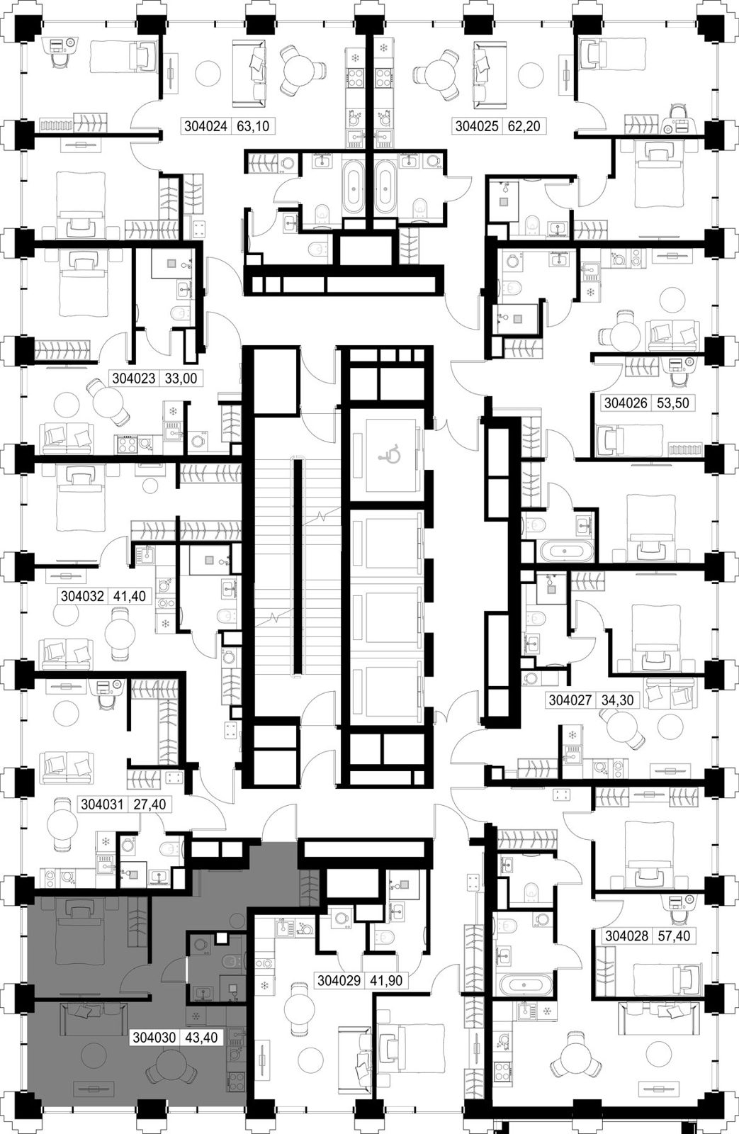 1-комнатная квартира, 43,4 м² — фото 2