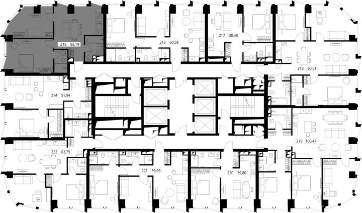 2-комнатная квартира, 65,4 м² — фото 2