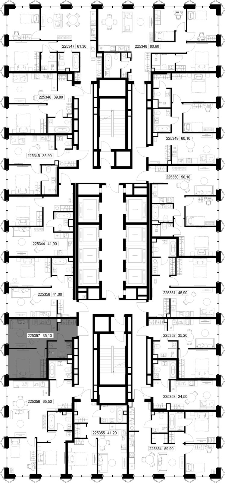 1-комнатная квартира, 35,1 м² — фото 2