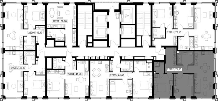 2-комнатная квартира, 71,5 м² — фото 2