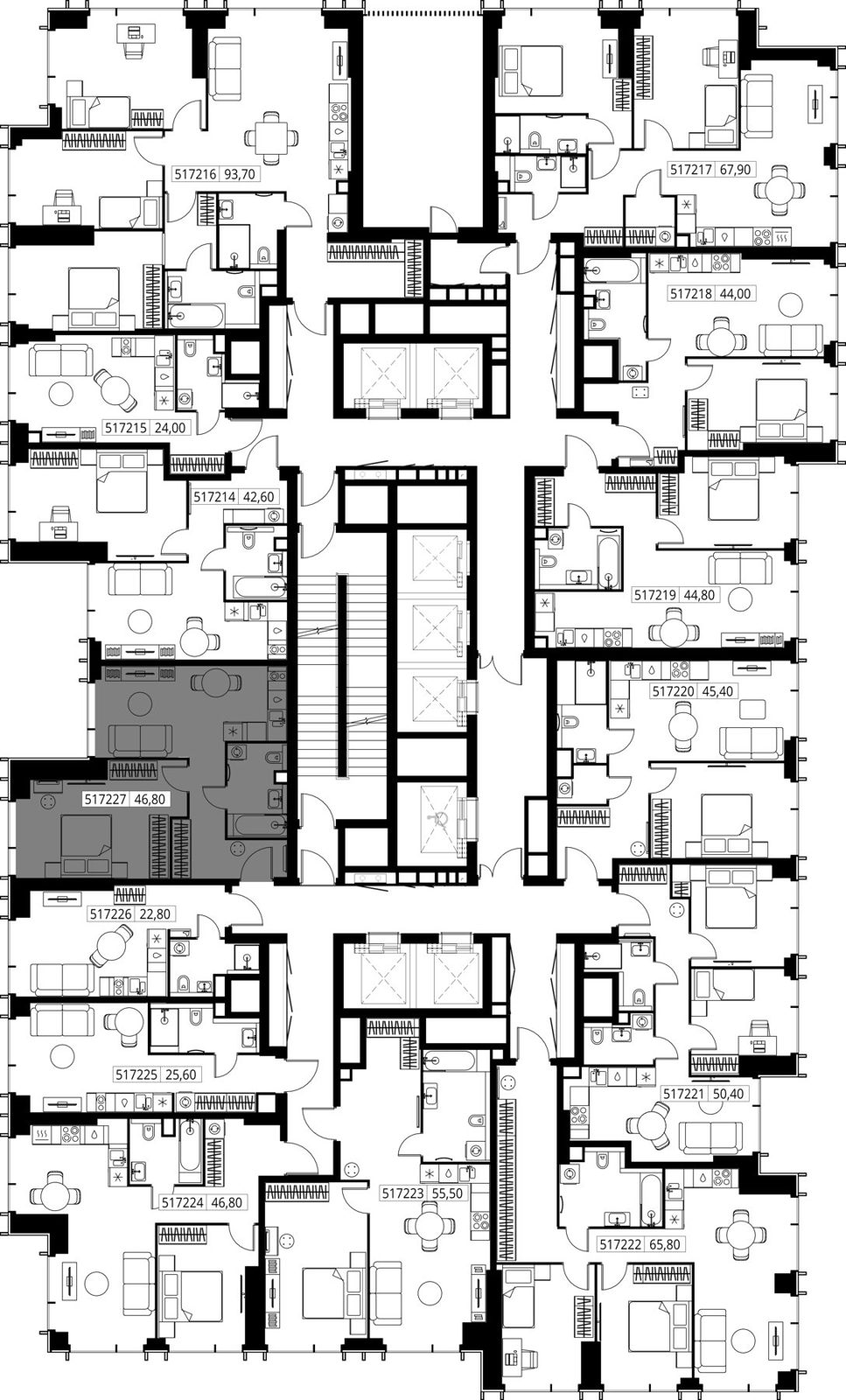 1-комнатная квартира, 46,8 м² — фото 2