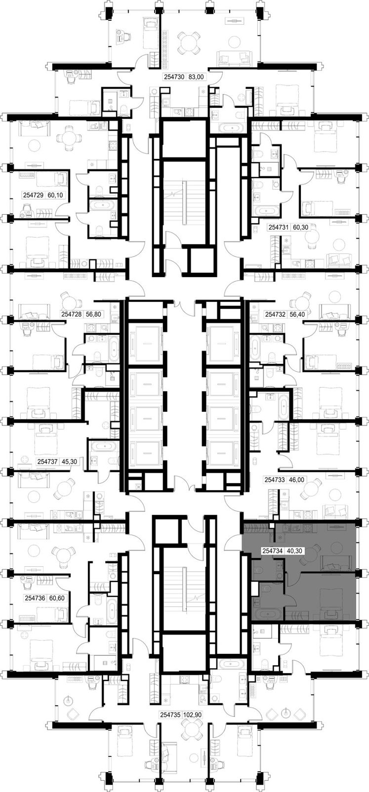 1-комнатная квартира, 40,3 м² — фото 2