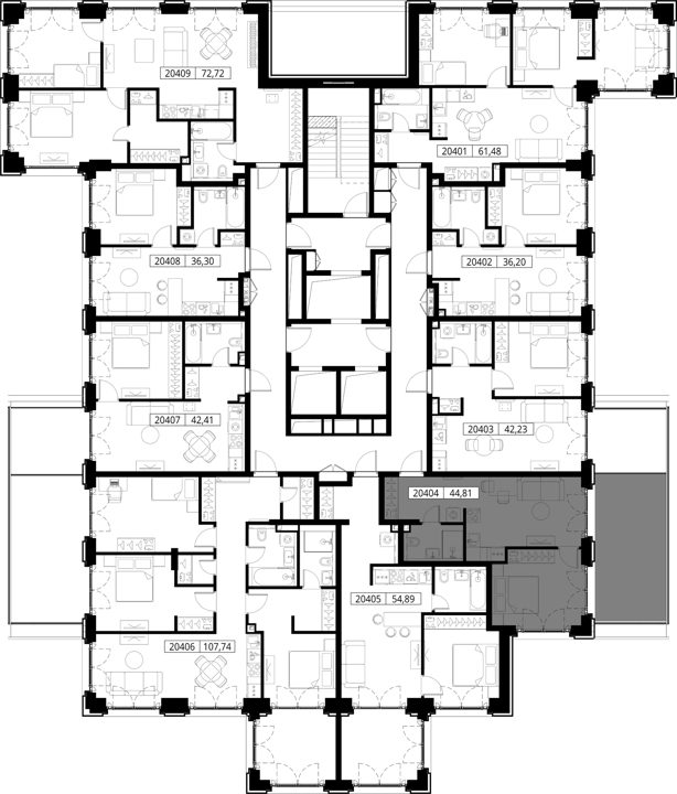 1-комнатная квартира, 44,8 м² — фото 2