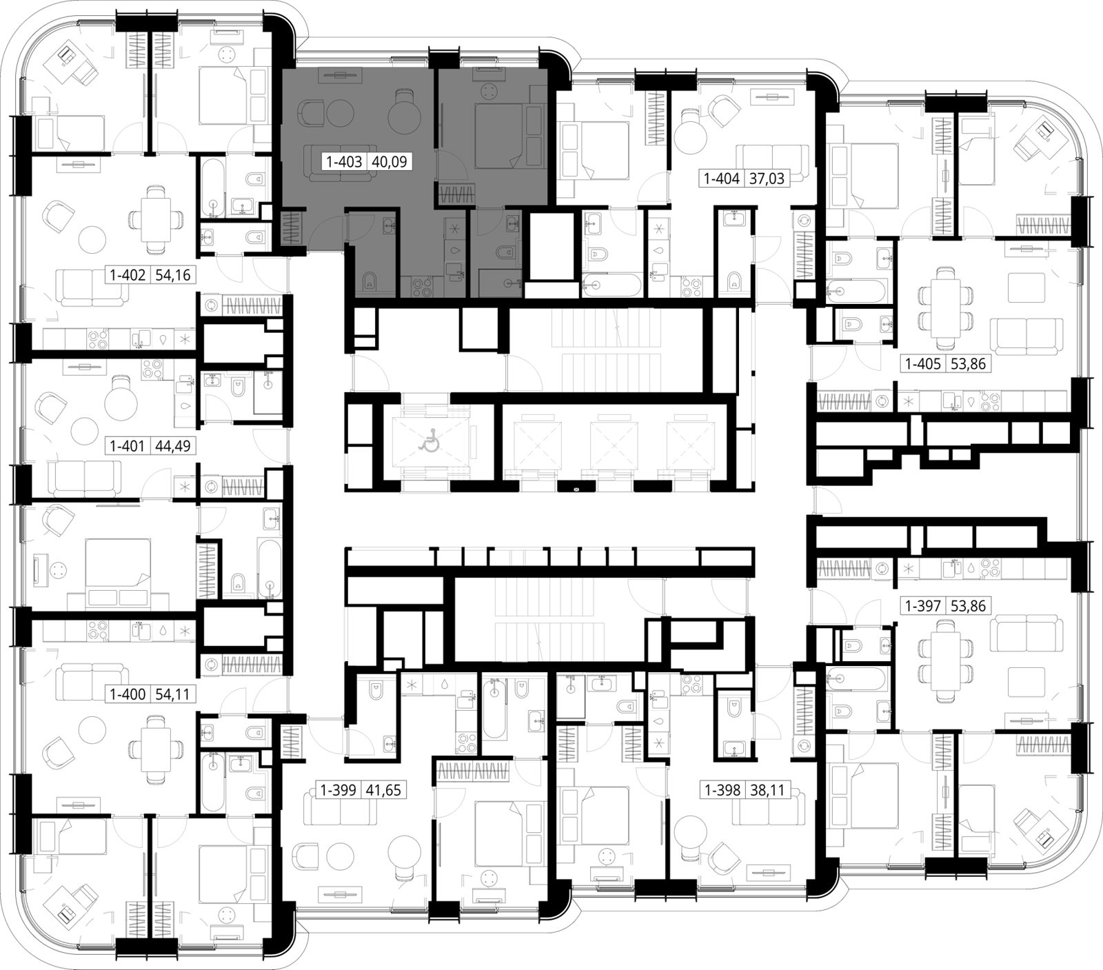 1-комнатная квартира, 39,5 м² — фото 2