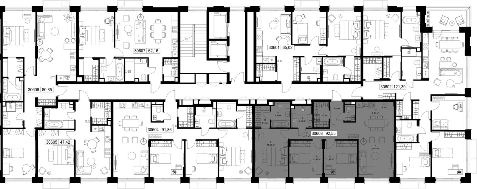 3-комнатная квартира, 92,5 м² — фото 2
