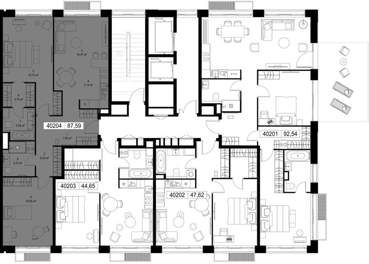 2-комнатная квартира, 87,6 м² — фото 2