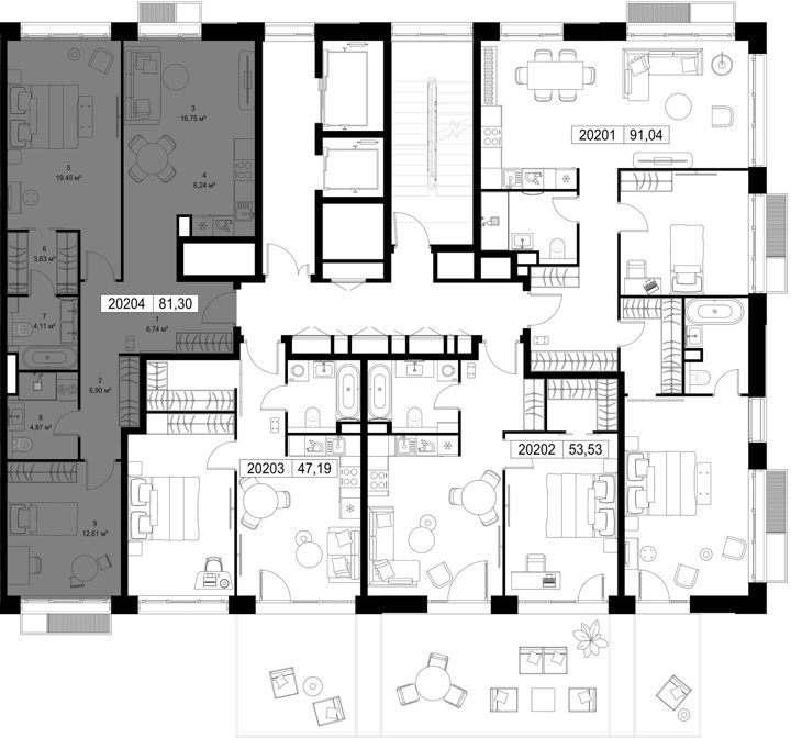 2-комнатная квартира, 81,3 м² — фото 2