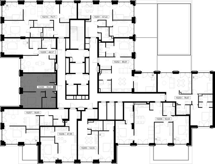 1-комнатная квартира, 39,2 м² — фото 2