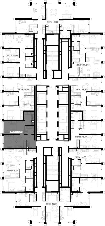 1-комнатная квартира, 45,3 м² — фото 2