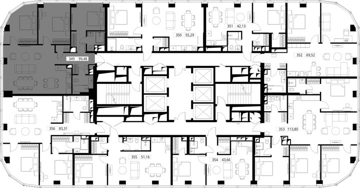 3-комнатная квартира, 99,6 м² — фото 2