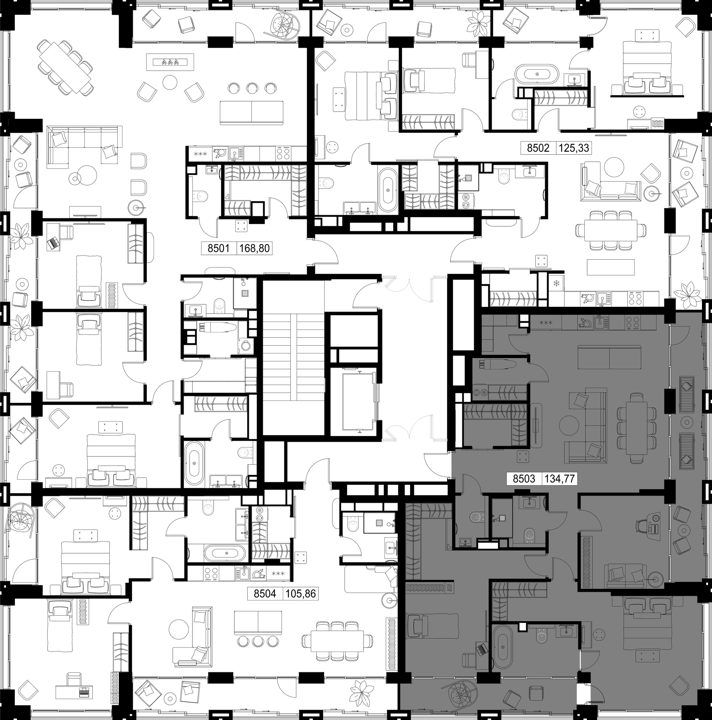 3-комнатная квартира, 134,8 м² — фото 2