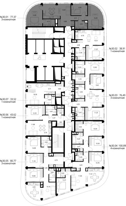 3-комнатная квартира, 77,4 м² — фото 2