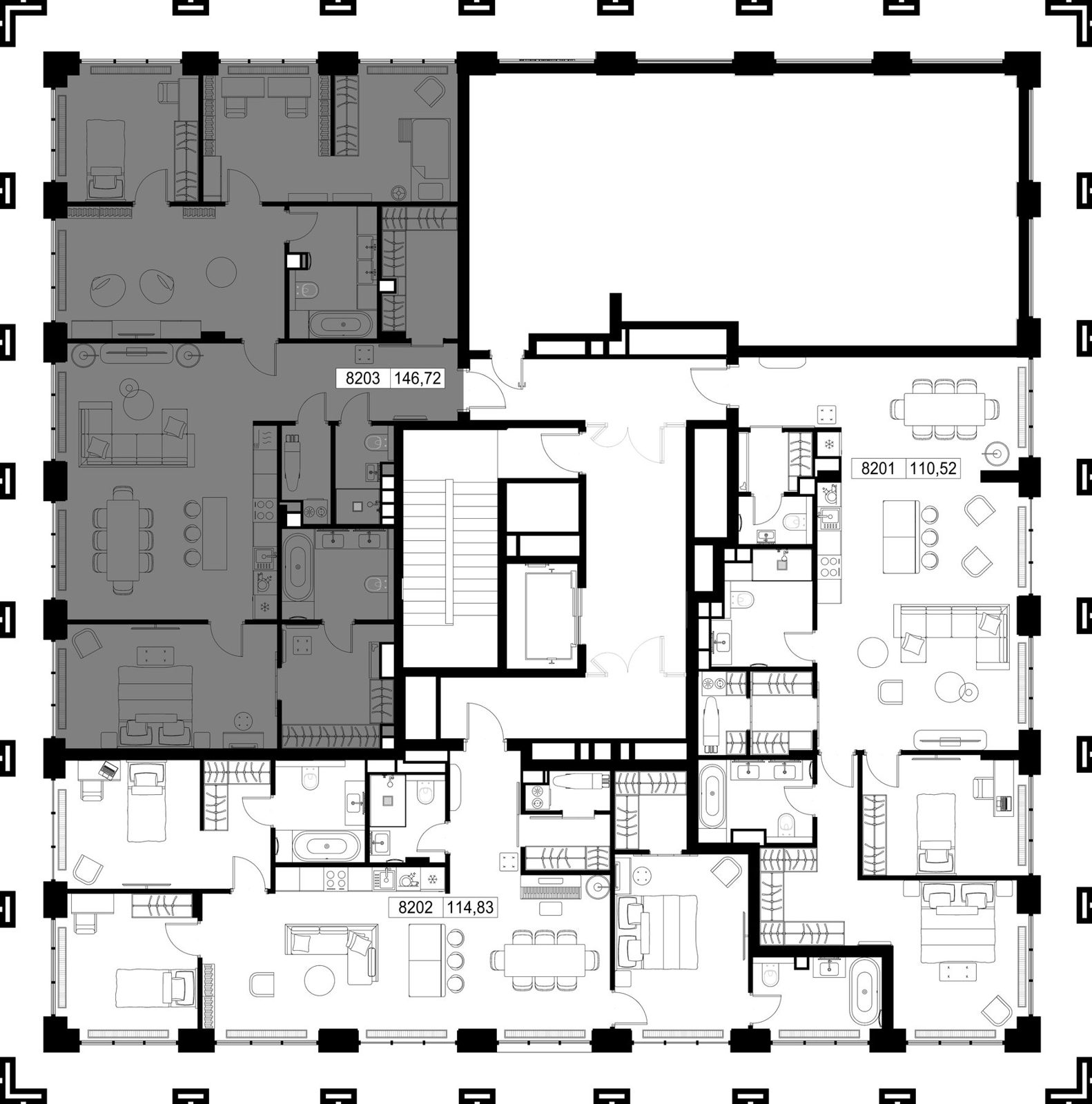 3-комнатная квартира, 146,7 м² — фото 2