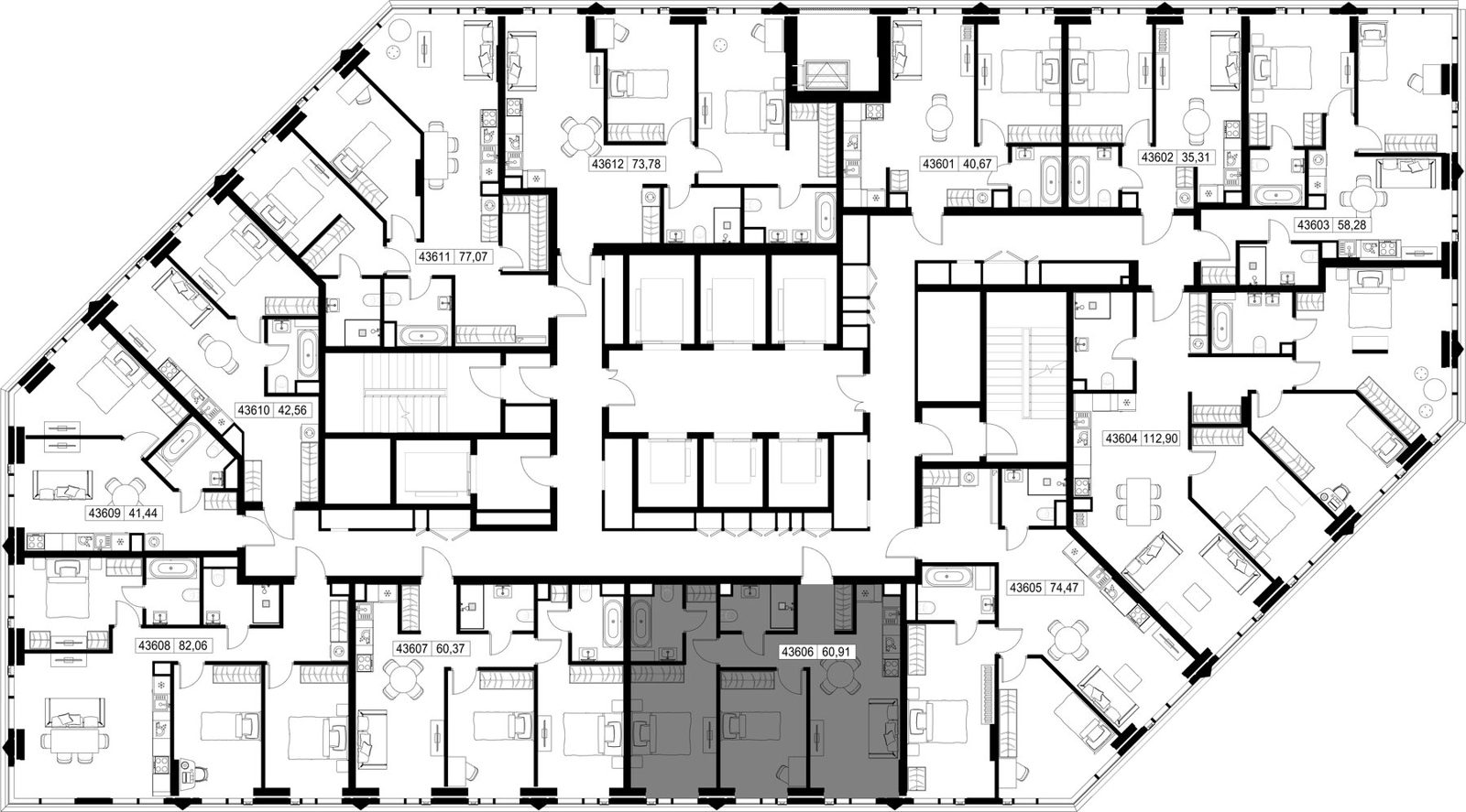 2-комнатная квартира, 60,9 м² — фото 2