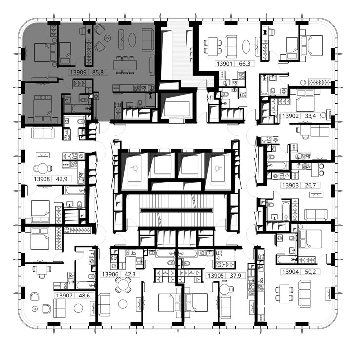 3-комнатная квартира, 85,8 м² — фото 2
