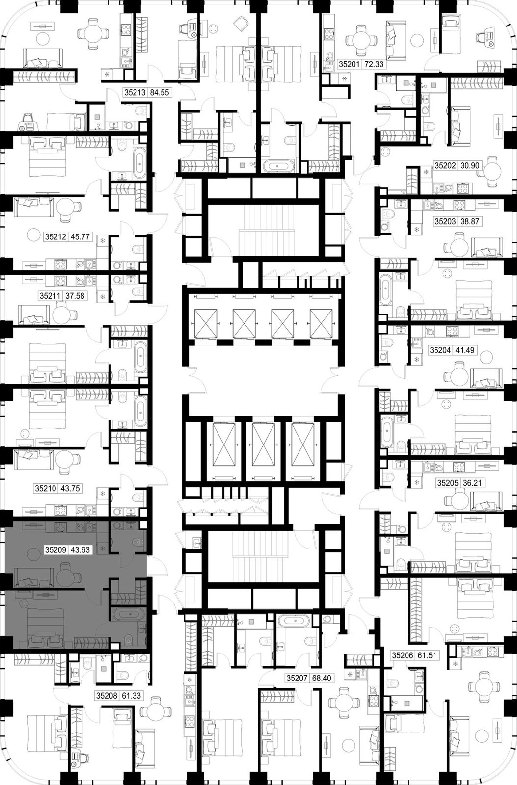 1-комнатная квартира, 43,6 м² — фото 2