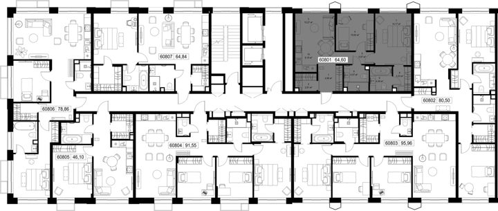 2-комнатная квартира, 64,6 м² — фото 2