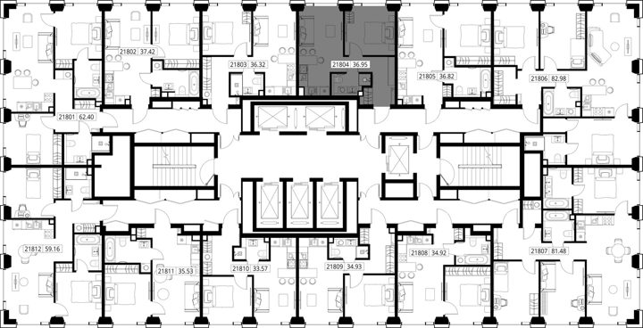 1-комнатная квартира, 37 м² — фото 2