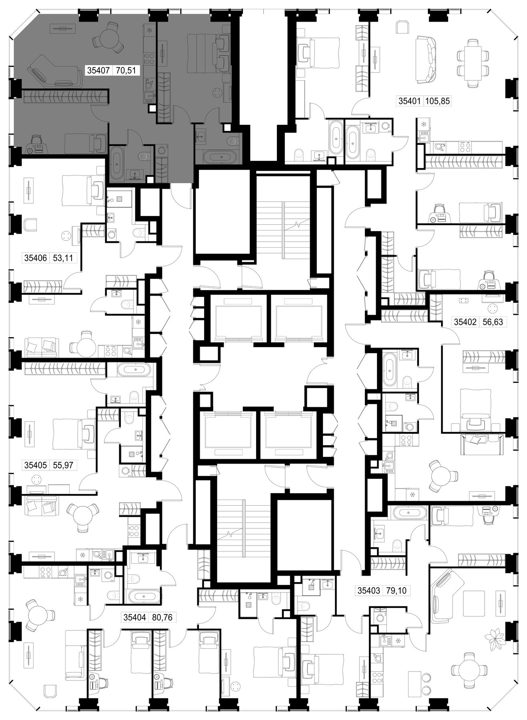 2-комнатная квартира, 70,5 м² — фото 2