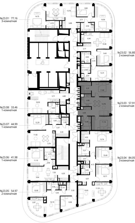 2-комнатная квартира, 57,9 м² — фото 2