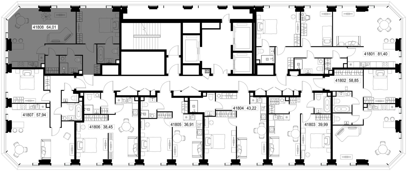 2-комнатная квартира, 64 м² — фото 3