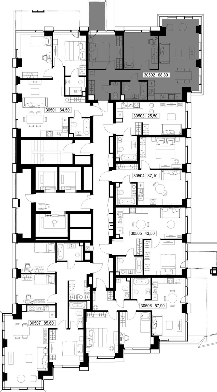 2-комнатная квартира, 68,8 м² — фото 2