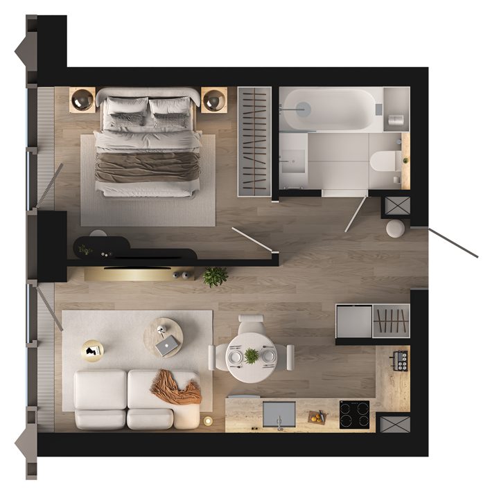 1-комнатная квартира, 36,4 м² — фото 2