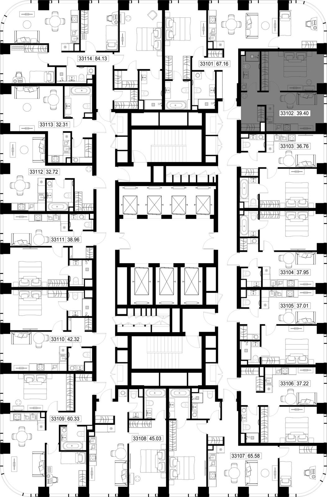 1-комнатная квартира, 39,4 м² — фото 2